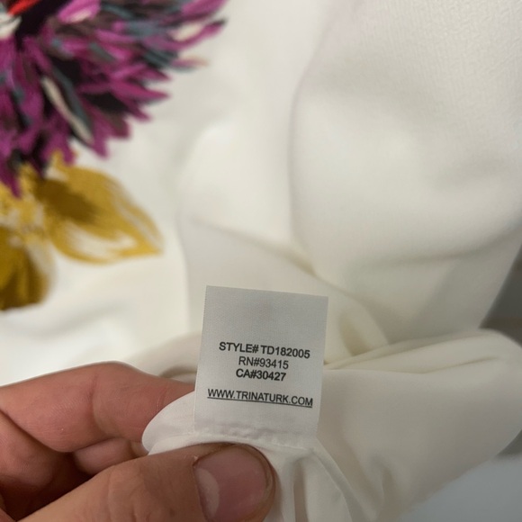 Trina Turk Cream Dress with Multicolor Floral Embroidery - Picture 7 of 8